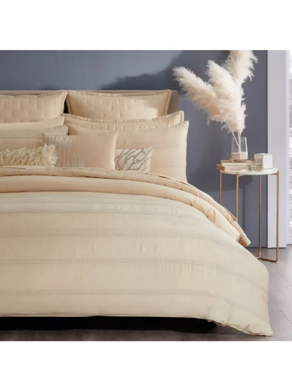 Donna Karan Silky Stripe Duvet Cover Full/Queen